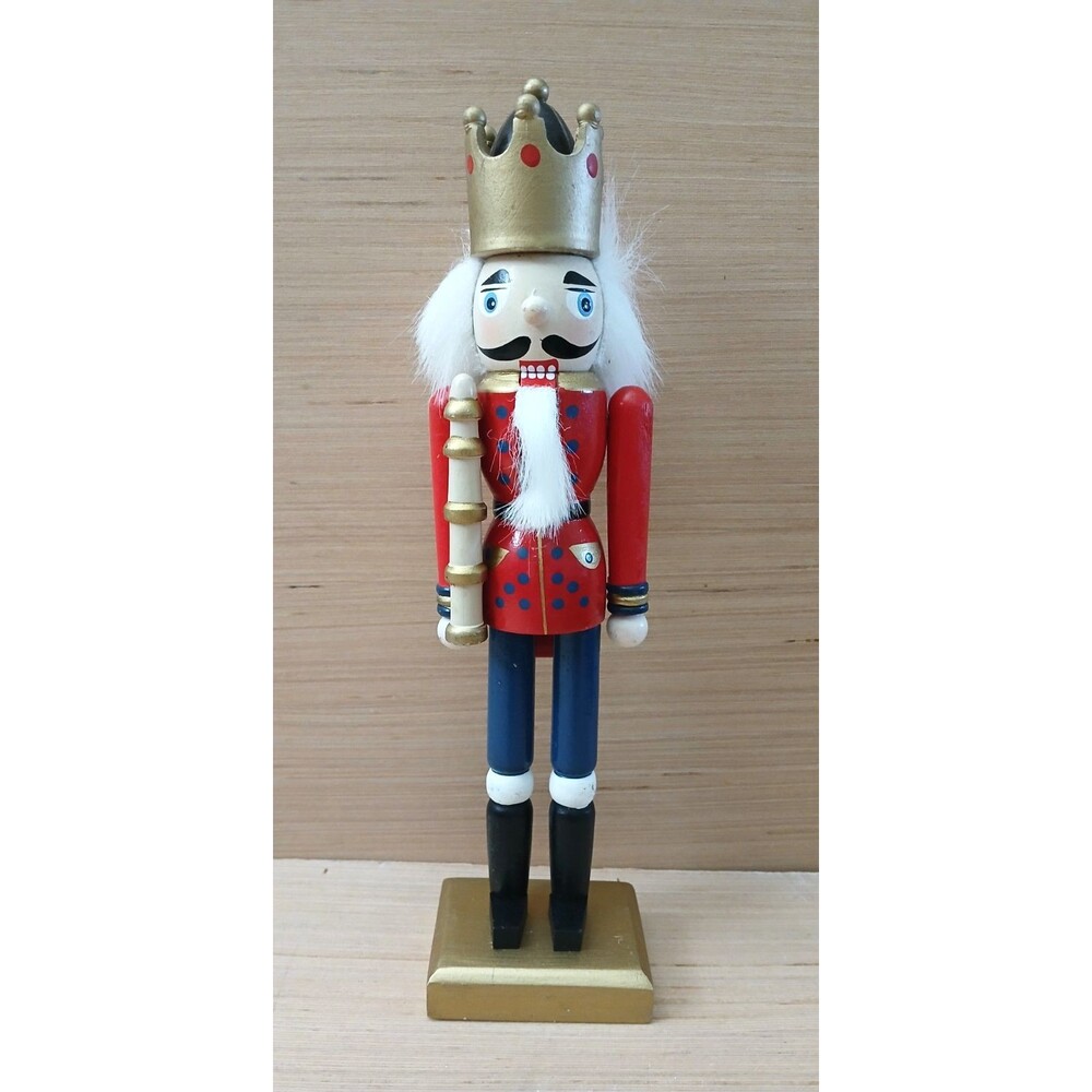 Nutcracker King Figurine 10" Wooden Christmas Decoration Mouth Opens & Shuts